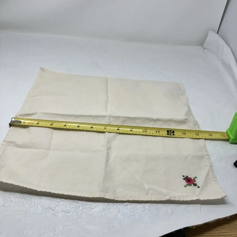 Vintage Linen Napkins Embroidered Floral Mixed Lot